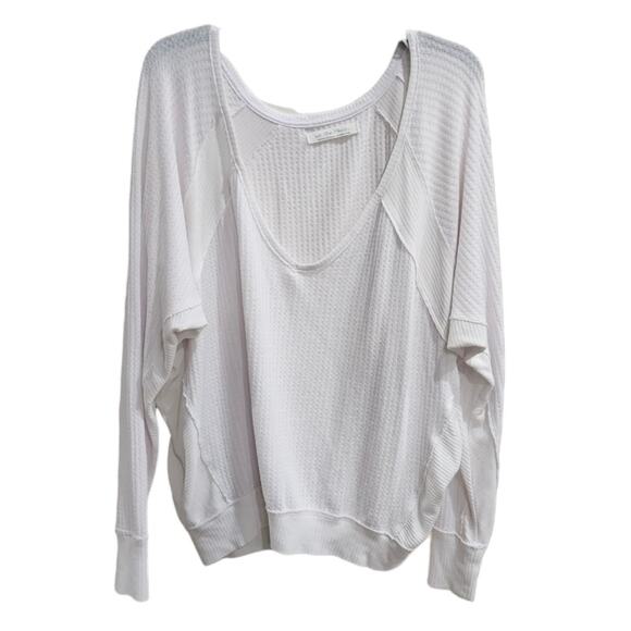 FREE PEOPLE Slouchy V-Neck White Top / Great Beach Swim Top Cover Up – XS/S - Picture 8 of 11